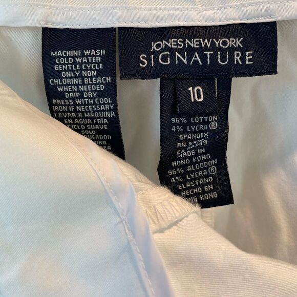 Jones New York Signature White Cropped Pants Size 10 EUC - Picture 7 of 7